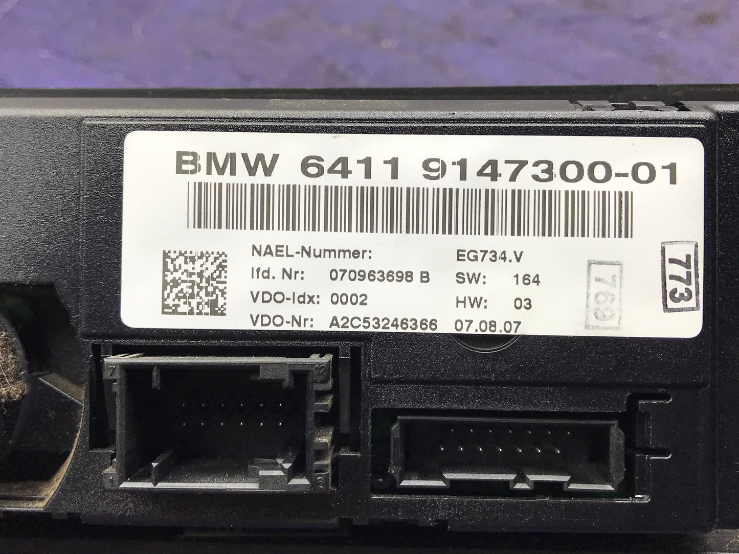 E9X AUTOMATIC AIR CONDITIONING CONTROL UNIT A/C SKU 274