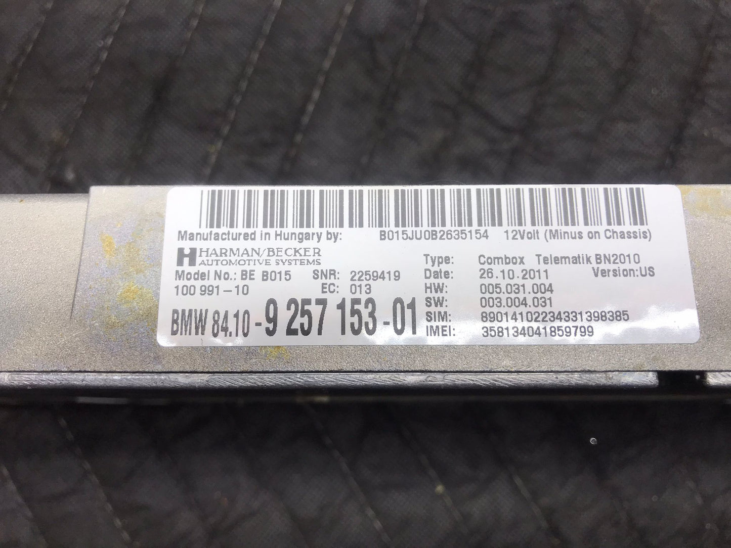 TELEMATICS COMMUNICATION CONTROL MODULE 11-16 BMW F07 F10 F30 F01 SKU 1136