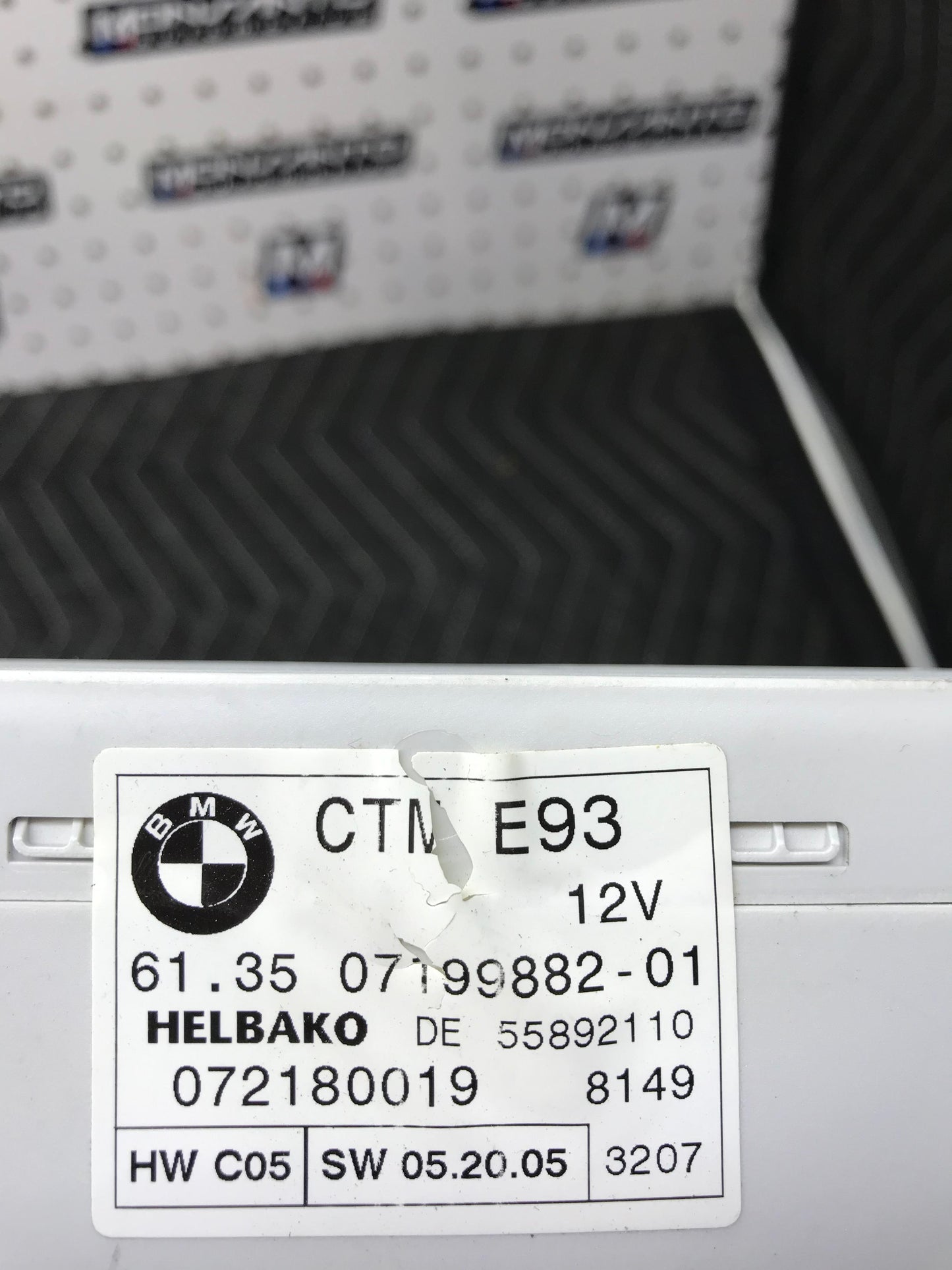 07-13 OEM BMW E93 M3 335 328 CONVERTIBLE CTM ROOF FOLDING TOP MODULE UNIT SKU 524