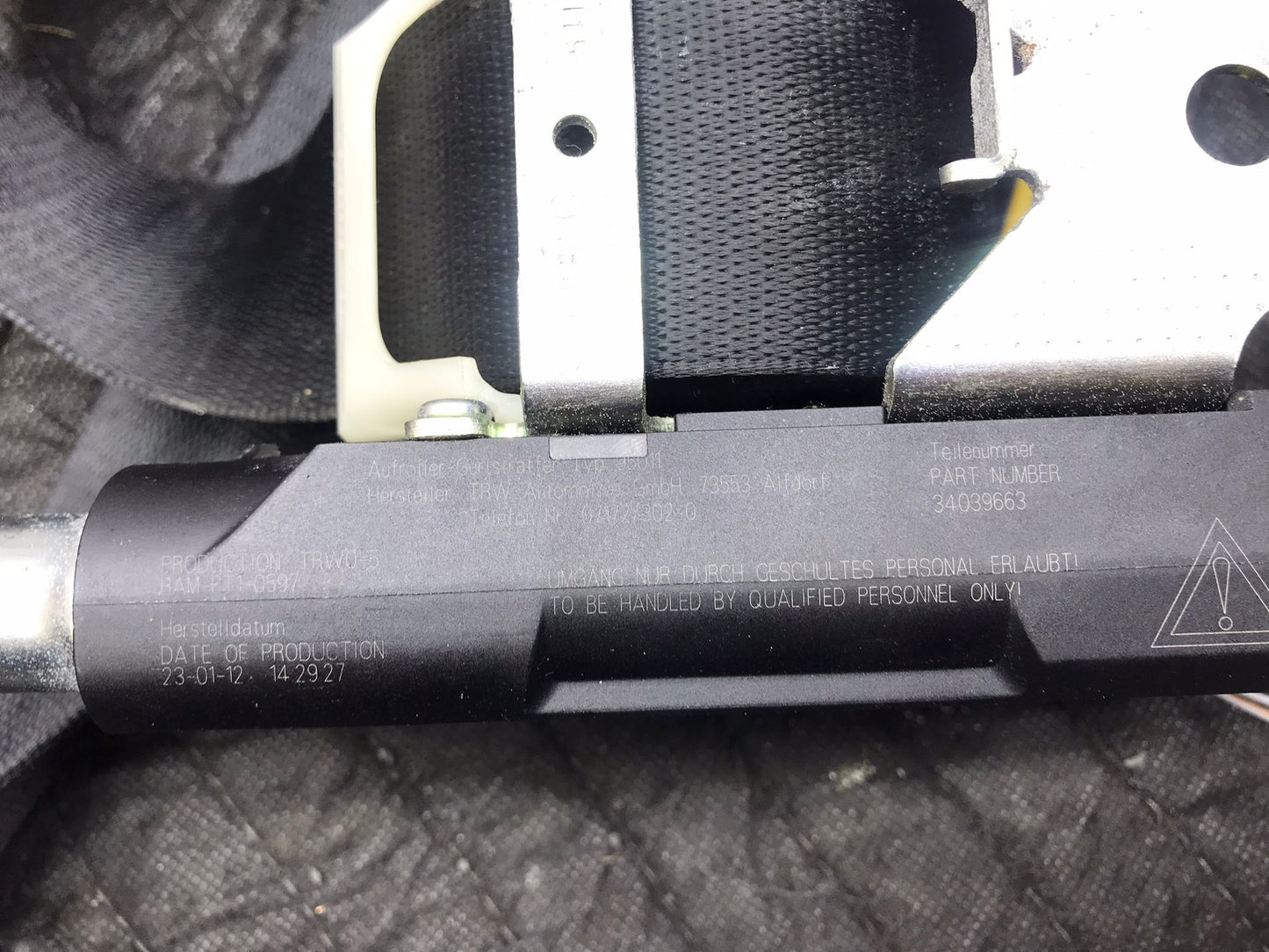 SEAT BELT FRONT BUCKET PASSENGER RETRACTOR FITS 08-13 BMW 128I 135I E88 OEM SKU 1292