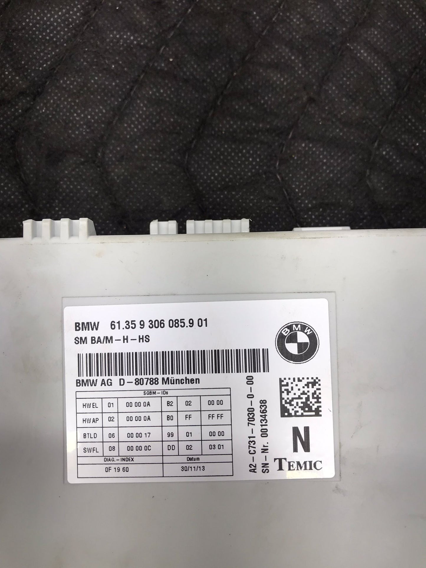 FRONT SEAT CONTROL MODULE 2012 BMW X 1 2 3 5 F10 F11 F20 F21 F22 F30 F31 SKU 1381