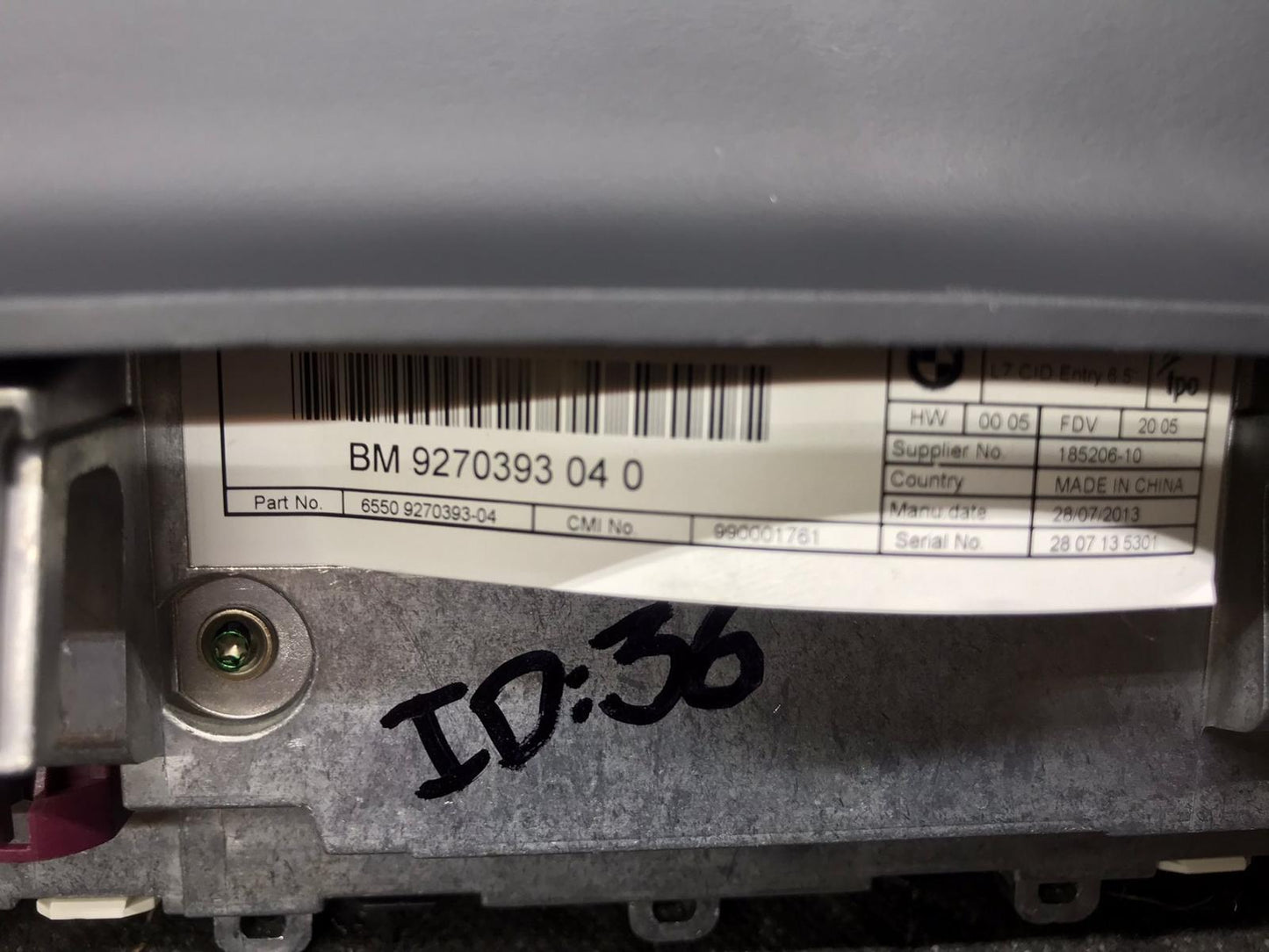 BMW F30 F31 F34 3-SERIES INFORMATION DISPLAY MULTIMEDIA SCREEN OEM SKU 1385