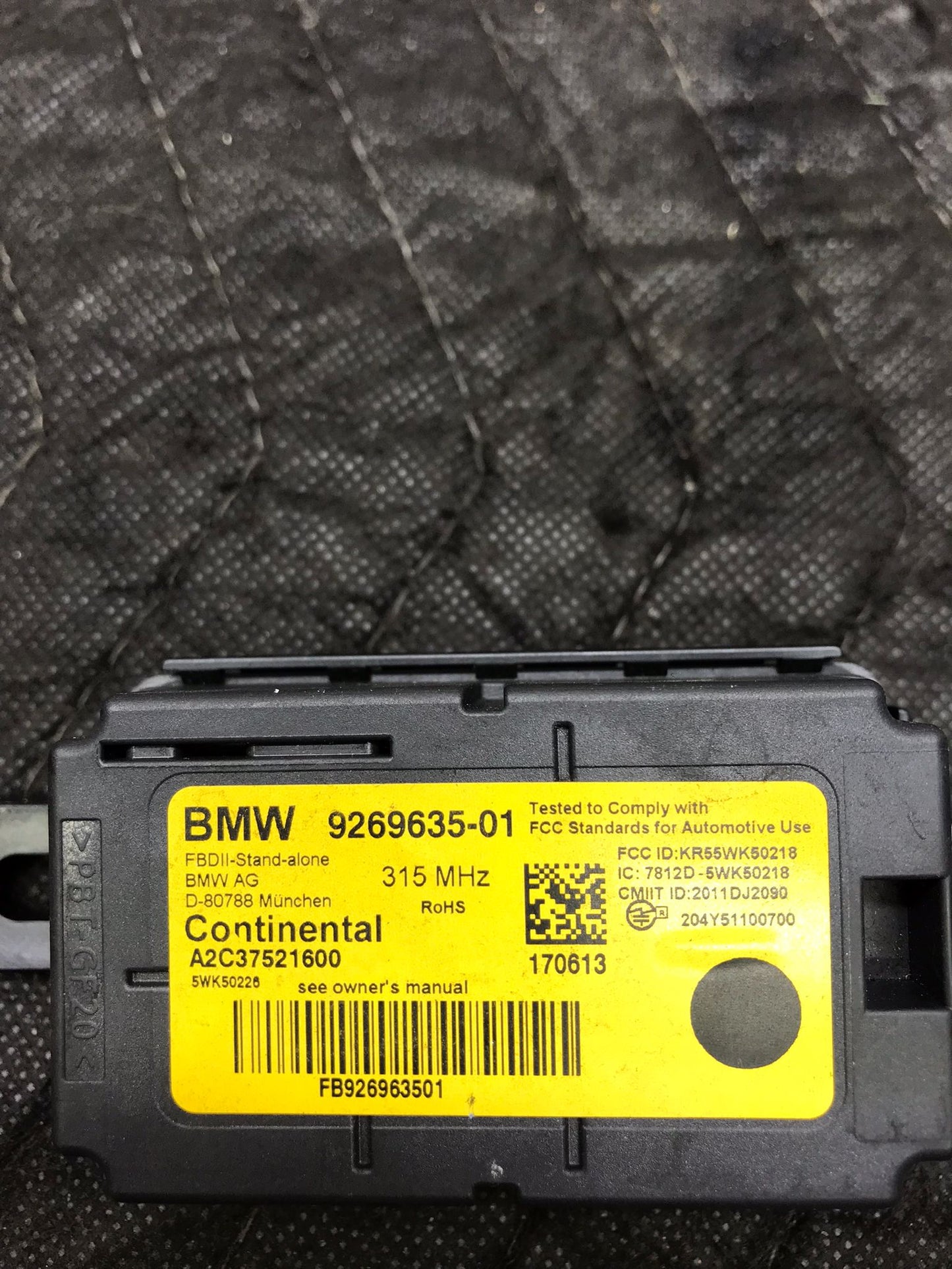 12-15 BMW F30 F31 F34 3-SERIES KEYLESS RADIO REMOTE CONTROL MODULE OEM SKU 1416