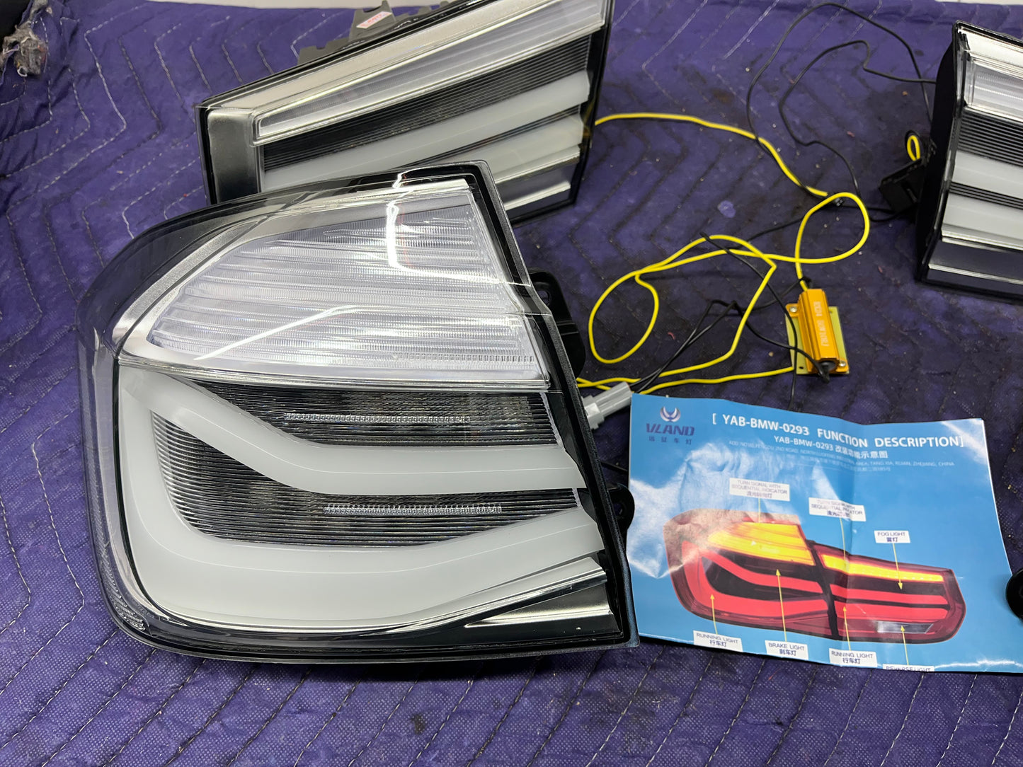 VLAND OLED TAIL LIGHTS SMOKED FOR BMW 3-SERIES F30 F35 F80 SEDAN 2013-2018 SKU 484