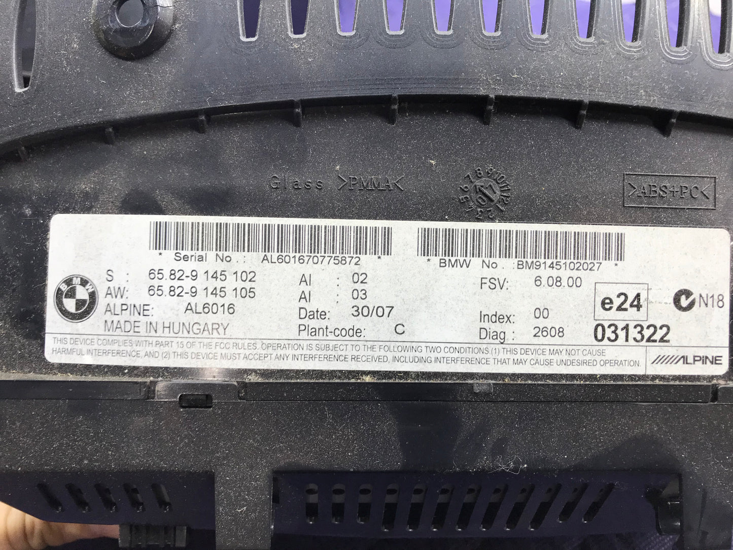 E9X DASHBOARD INFO SCREEN DISPLAY 8,8" SKU 268