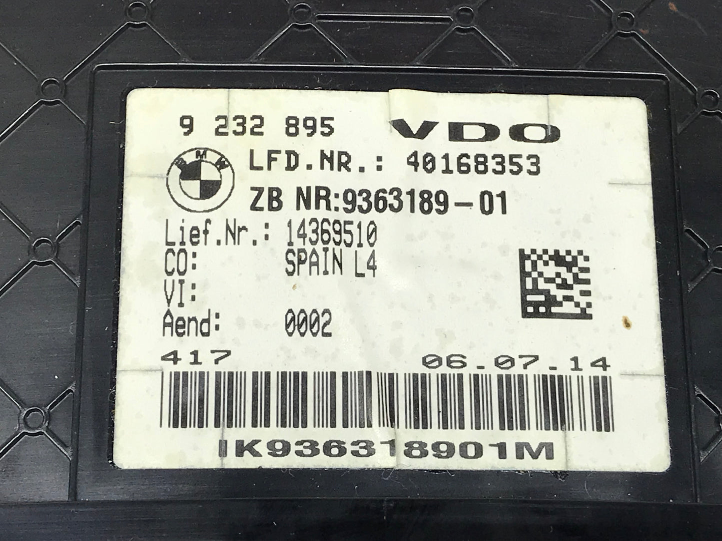 2011-2018 F3X INSTRUMENT CLUSTER SPEEDOMETER MPH VDO SKU 183
