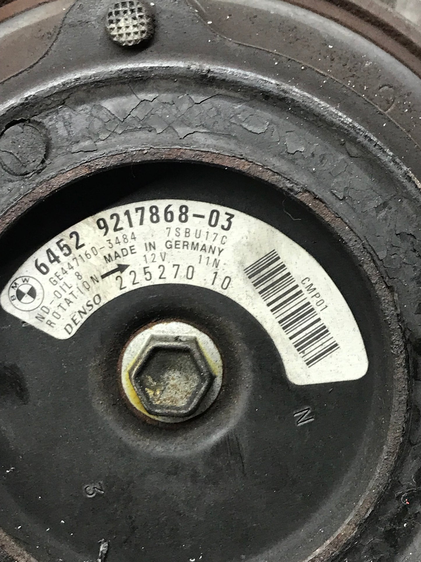 N55 ENGINE AIR CONDITIONING A/C COMPRESSOR UNIT DENSO SKU 177