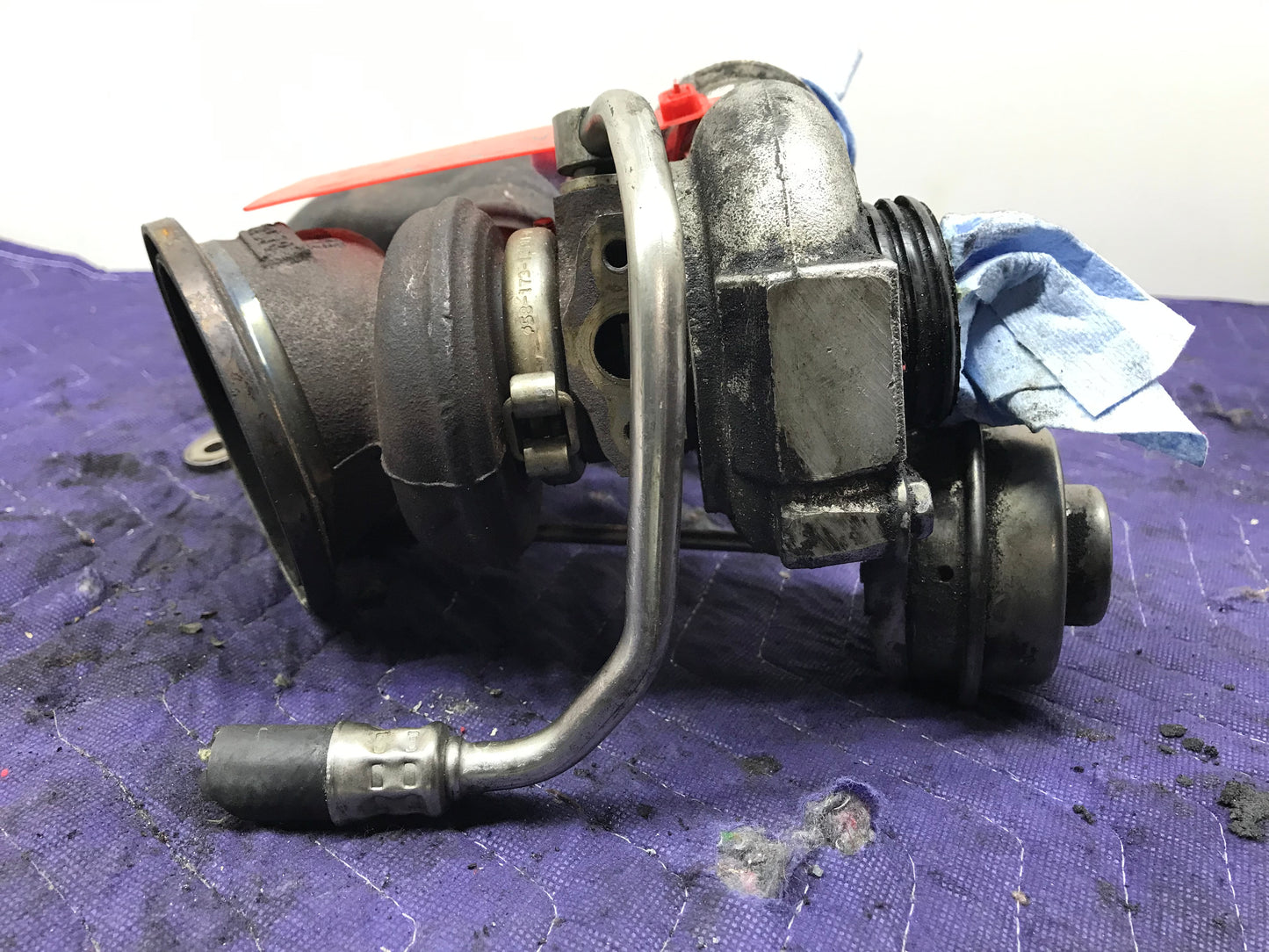 N54 ENGINE BANK 1 TURBOCHARGER W/EXHAUST MANIFOLD  SKU 166