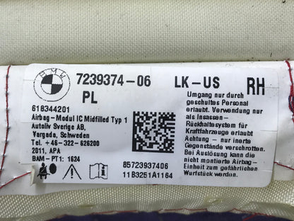 2011-2019 F30/F31 RIGHT SIDE TOP ROOF HEAD AIRBAG SKU 243