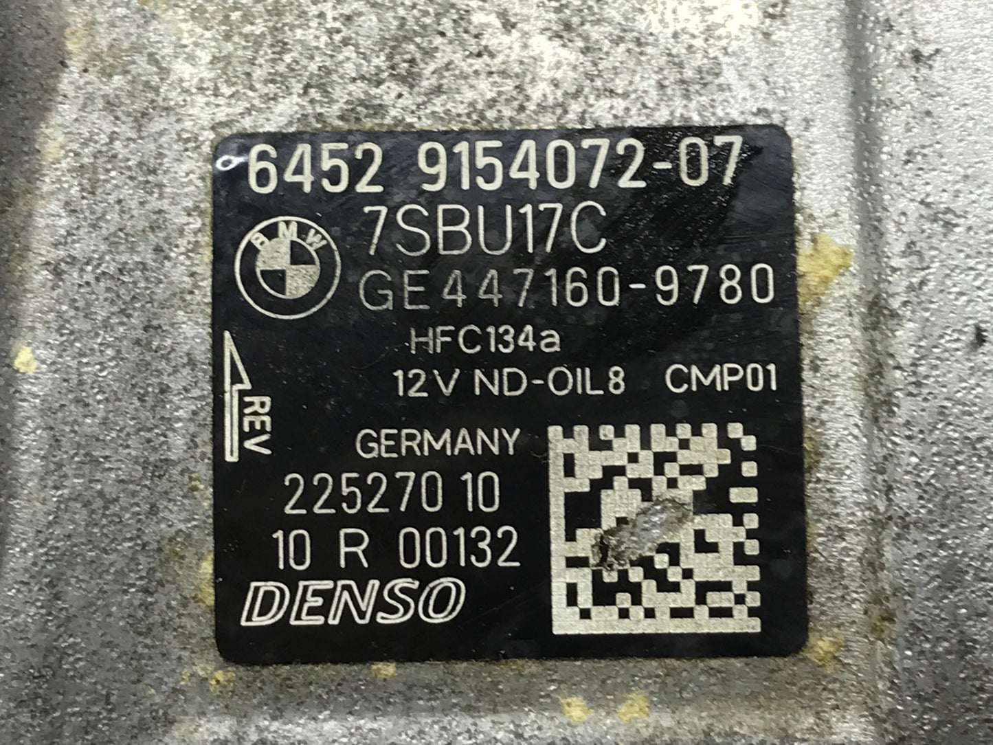 F10 N63/S63 AIR CONDITIONING A/C COMPRESSOR DENSO SKU 176