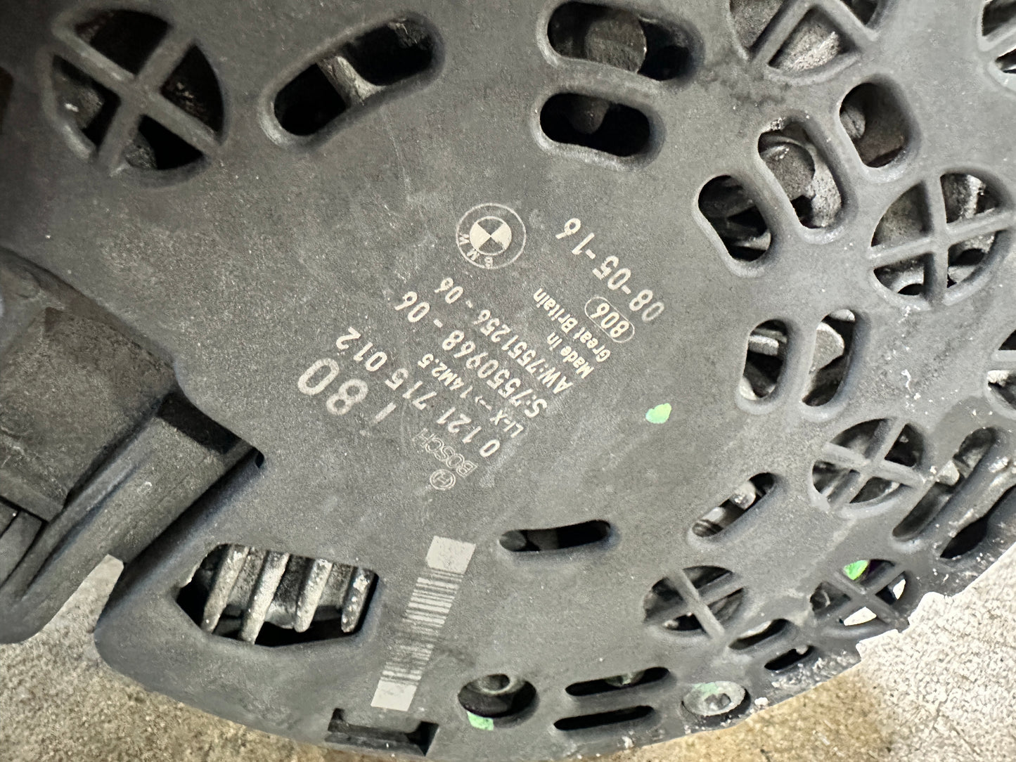 N52 N54 E9X ALTERNATOR BOSCH 180A SKU 317