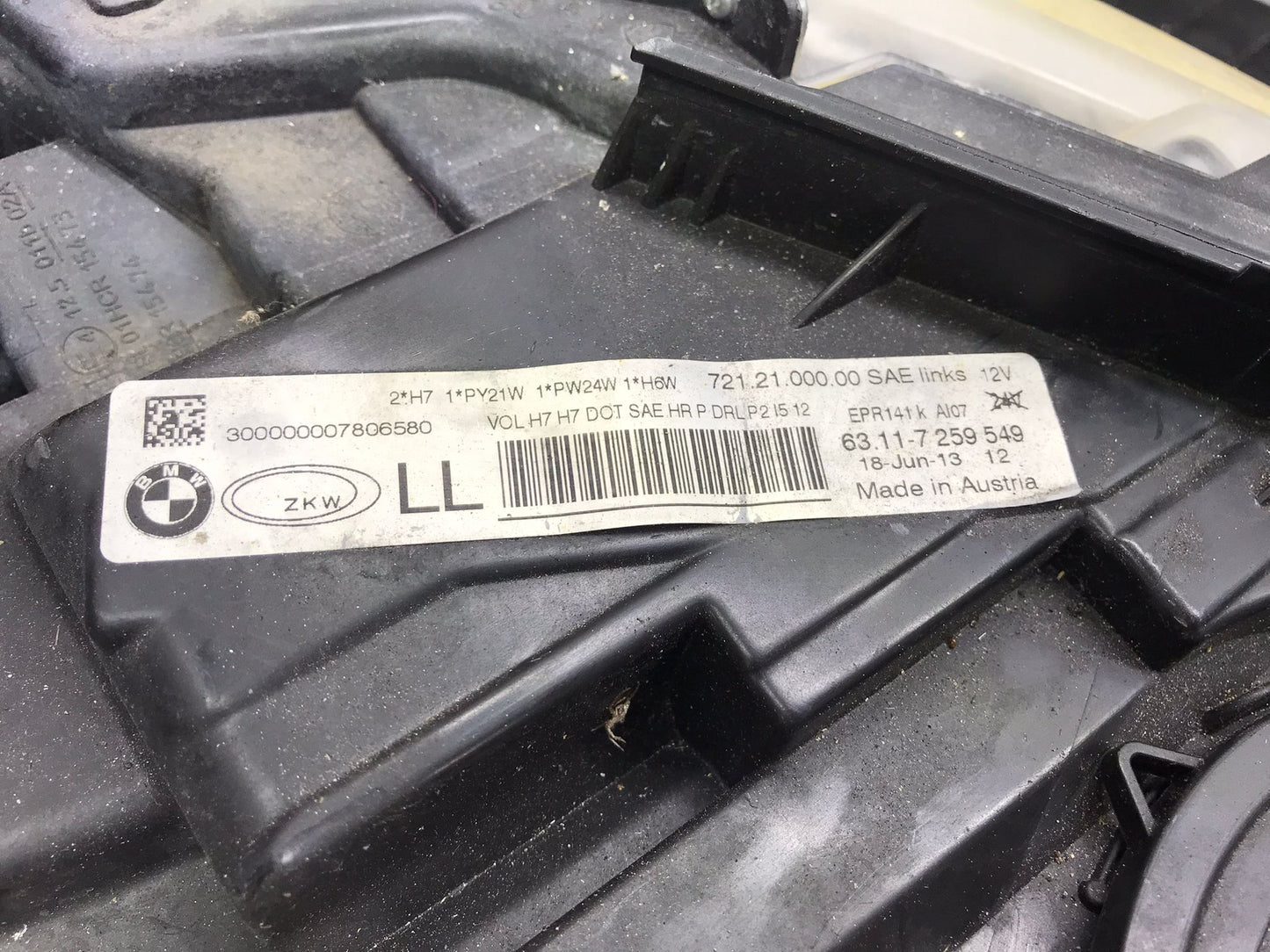 HALOGEN 2012 - 2015 BMW 3 SERIES F30 LEFT LH DRIVER HEADLIGHT OEM SKU 1411