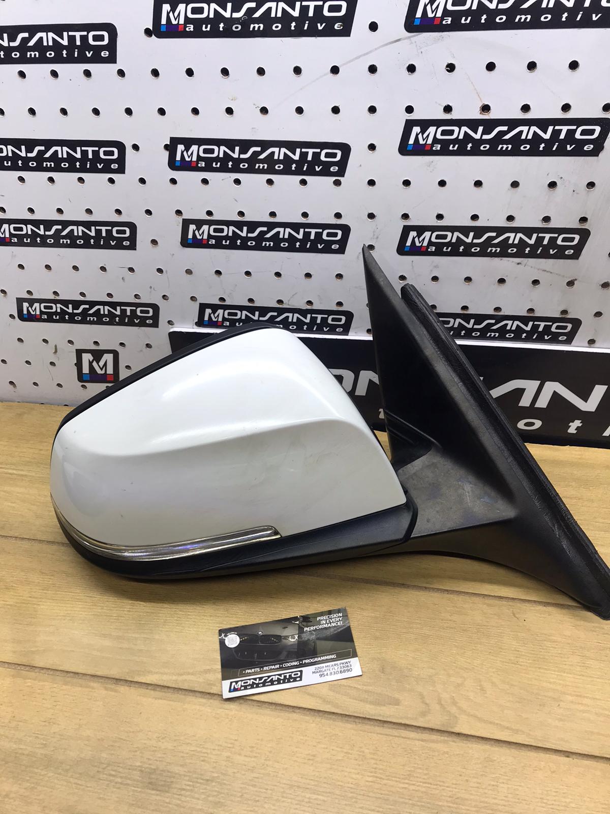 WHITE 2013-2016 BMW 328I F30 SEDAN FRONT RIGHT EXTERIOR REAR VIEW MIRROR OEM SKU 1546