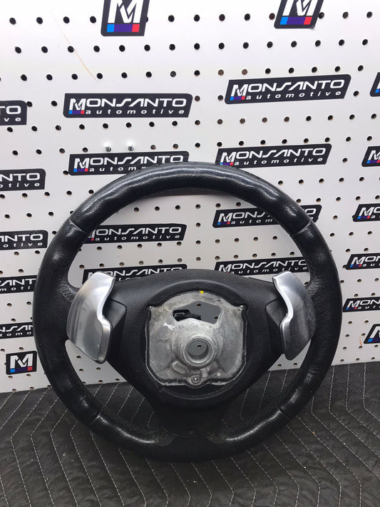 2007-2013 BMW E90 3-SERIES E82 SPORTS LEATHER STEERING WHEEL W PADDLE OEM SKU 841
