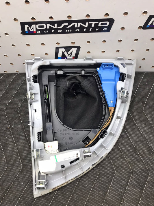BMW E88 135I CENTER CONSOLE SELECTOR SHIFTER COVER OEM SKU 995