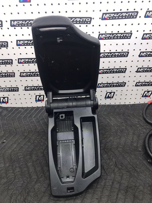 08-13 OEM BMW E88 128 135 CENTER CONSOLE ARMREST TRAY BLACK LEATHER  BMW OEM  SKU 1179