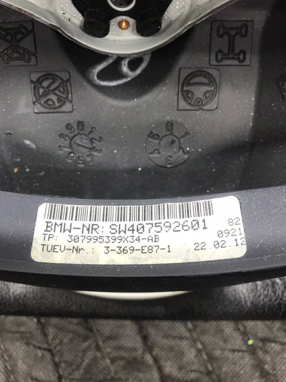 BMW 1 SERIES E81 E87 3 SPOKE LEATHER STEERING WHEEL  SKU 1263